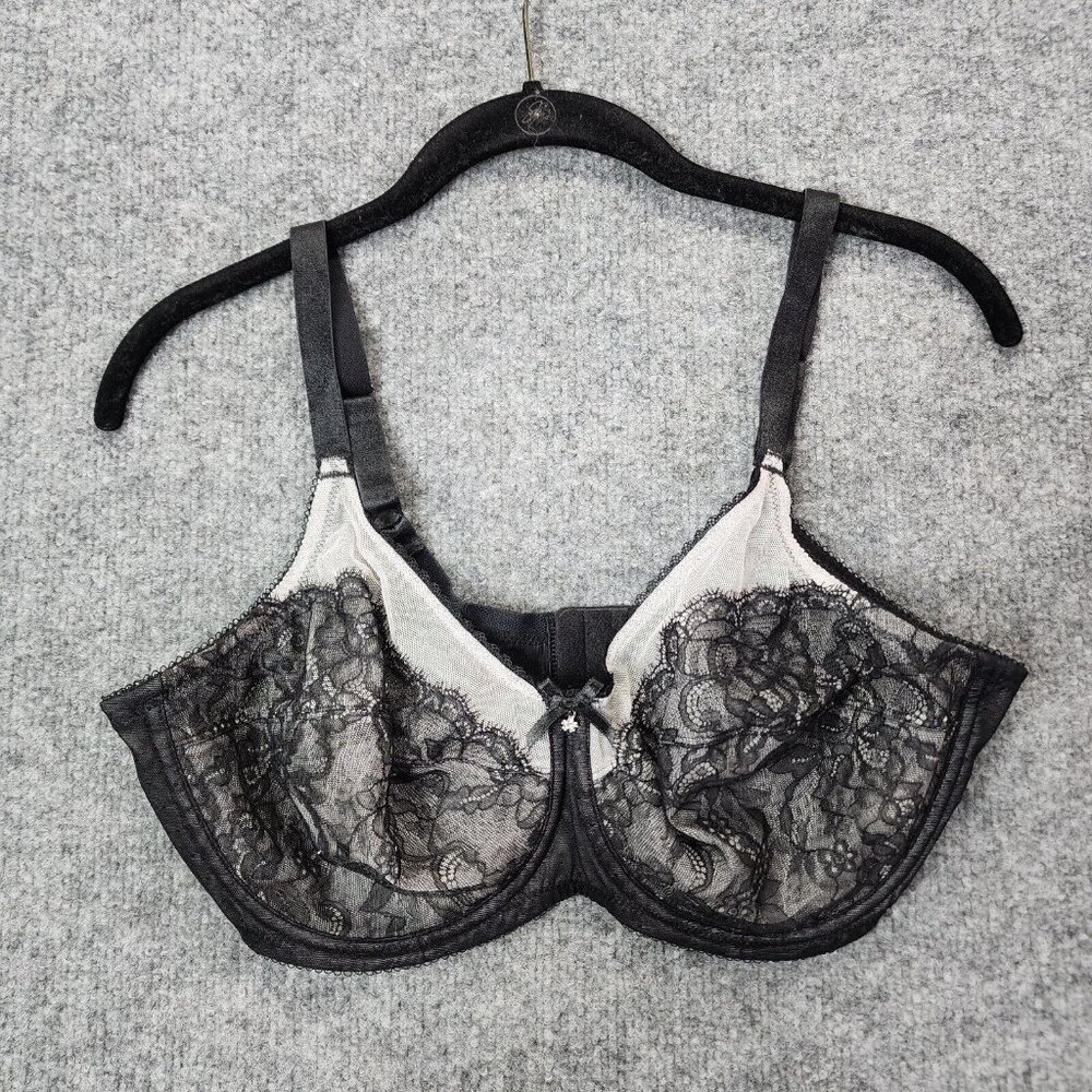 Wacoal Retro Chic 855186 Full Figure UW Black Chantilly Lace 38D MSRP $68